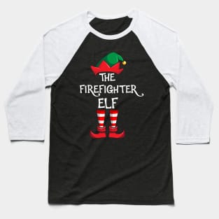 Firefighter Elf Matching Family Christmas Fireman Baseball T-Shirt